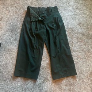 COS wool forest green cropped wide leg trouser